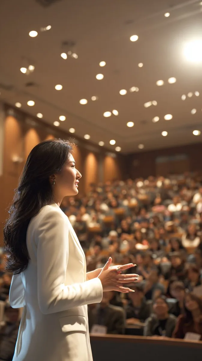 Presenter addressing an engaged audience